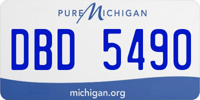 MI license plate DBD5490