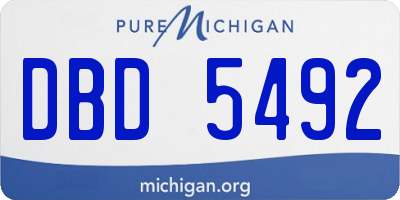 MI license plate DBD5492