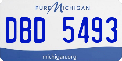 MI license plate DBD5493