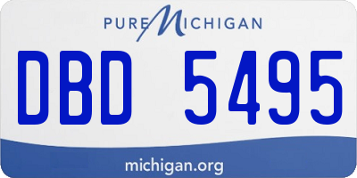 MI license plate DBD5495