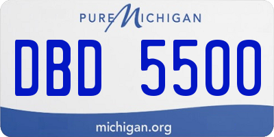 MI license plate DBD5500