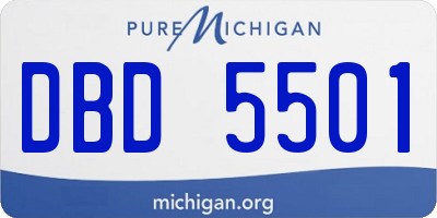 MI license plate DBD5501