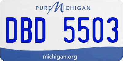 MI license plate DBD5503