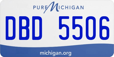 MI license plate DBD5506