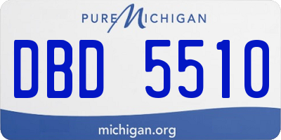 MI license plate DBD5510