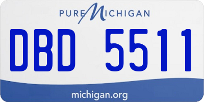 MI license plate DBD5511