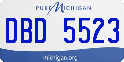 MI license plate DBD5523