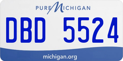 MI license plate DBD5524
