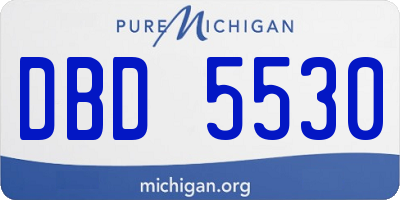 MI license plate DBD5530