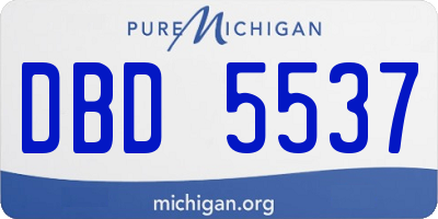 MI license plate DBD5537