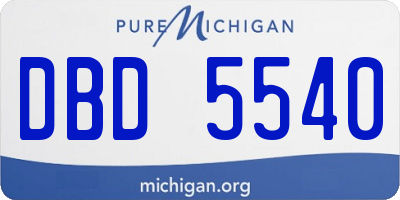 MI license plate DBD5540