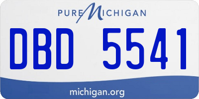 MI license plate DBD5541
