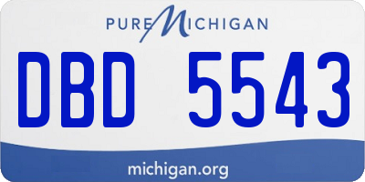 MI license plate DBD5543