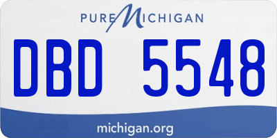 MI license plate DBD5548