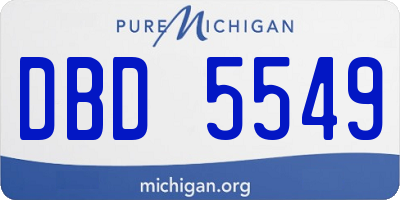 MI license plate DBD5549
