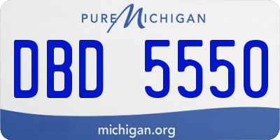 MI license plate DBD5550