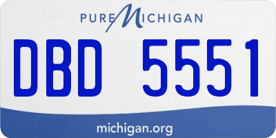 MI license plate DBD5551