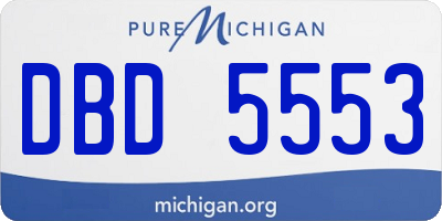MI license plate DBD5553