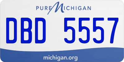 MI license plate DBD5557