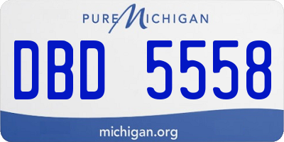 MI license plate DBD5558