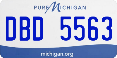 MI license plate DBD5563