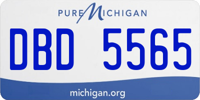 MI license plate DBD5565