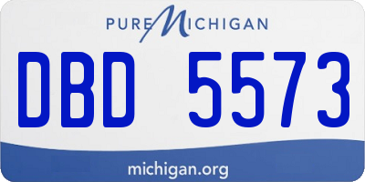 MI license plate DBD5573