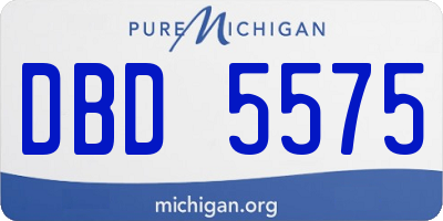 MI license plate DBD5575