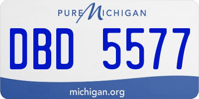 MI license plate DBD5577