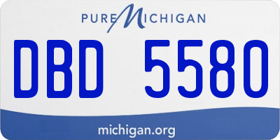 MI license plate DBD5580