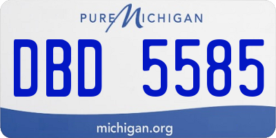 MI license plate DBD5585