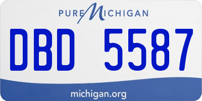 MI license plate DBD5587