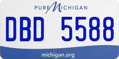 MI license plate DBD5588