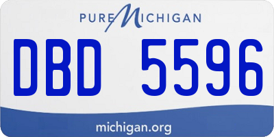 MI license plate DBD5596