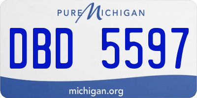 MI license plate DBD5597