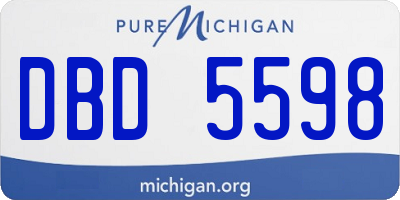MI license plate DBD5598