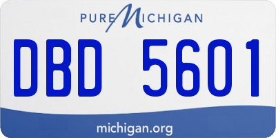 MI license plate DBD5601