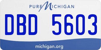 MI license plate DBD5603