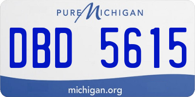 MI license plate DBD5615