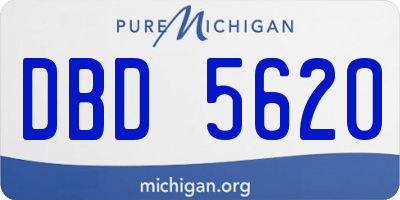 MI license plate DBD5620