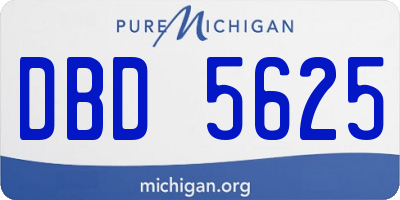 MI license plate DBD5625