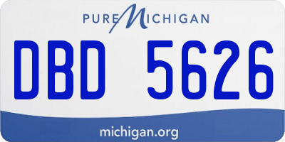 MI license plate DBD5626