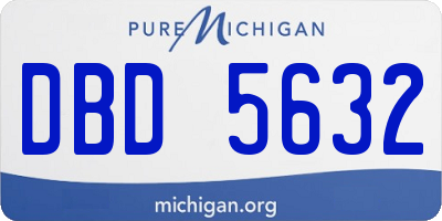 MI license plate DBD5632