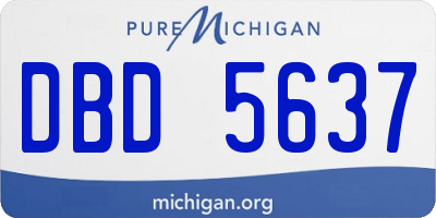 MI license plate DBD5637