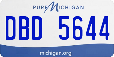 MI license plate DBD5644