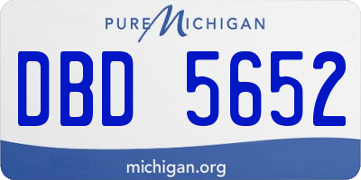 MI license plate DBD5652