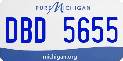 MI license plate DBD5655