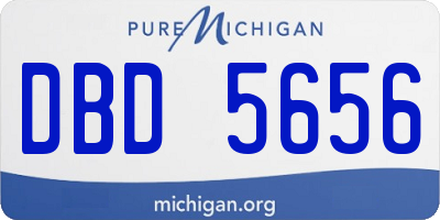 MI license plate DBD5656