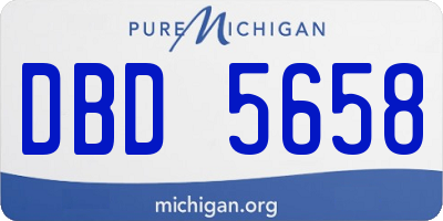 MI license plate DBD5658