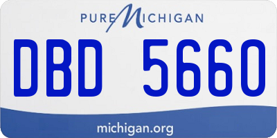 MI license plate DBD5660